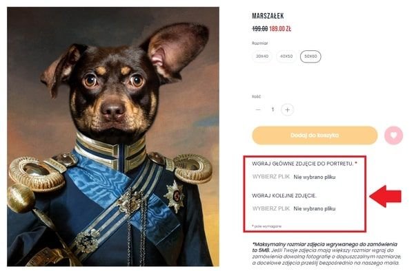 personalizacja produktu widok w sklepie