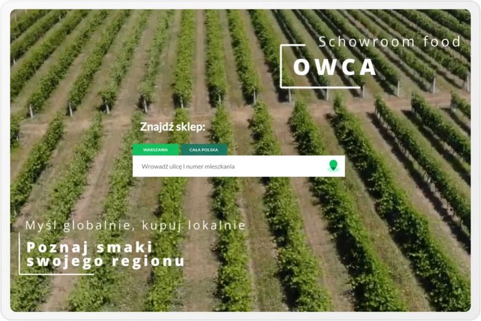 Zrzut ekranu pokazujący pasek do wprowadzenia adresu pocztowego na stronie