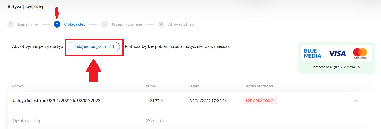 dodawanie metody płatności