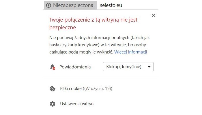 brak certyfikatu SSL