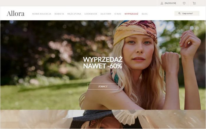 Screen ze strony Allora - przykład realizacji dedykowanego szablonu sklepu internetowego 