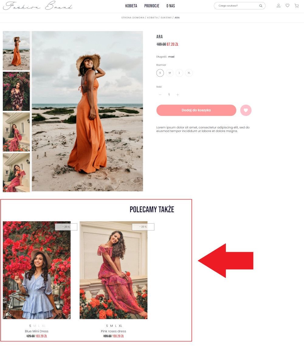widok w sklepie polecanych produktów