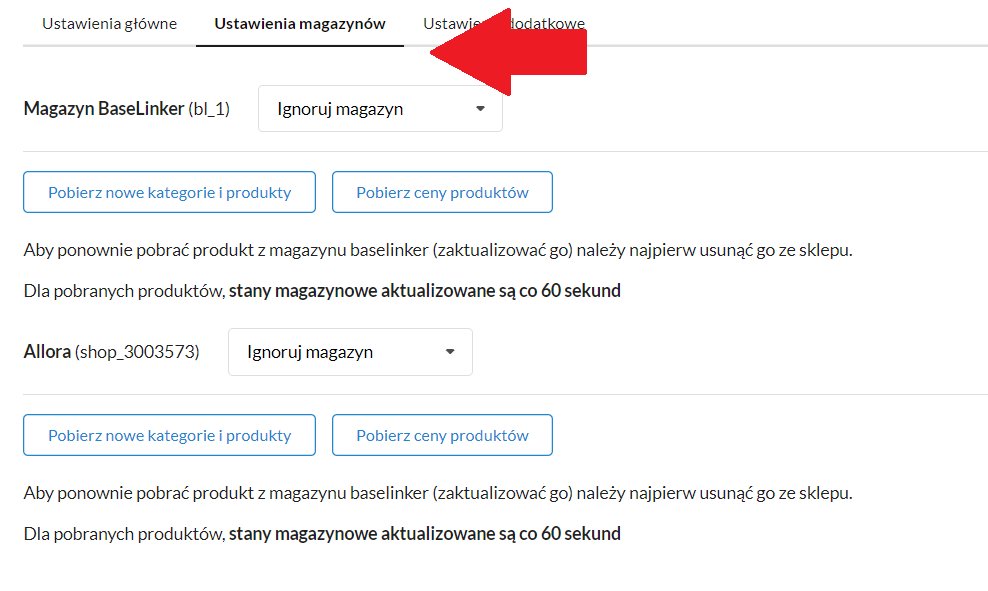 ustawienia magazynów