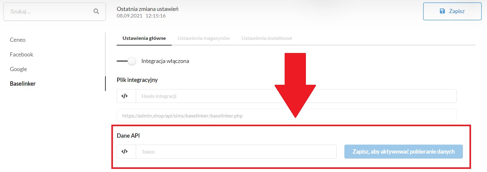 wprowadź danych API