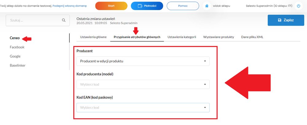 atrybuty główne