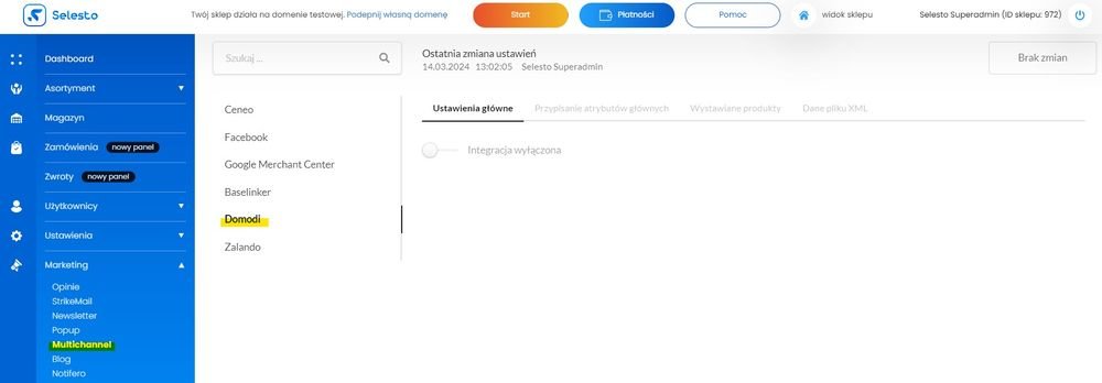 integracja sklepu z Domodi