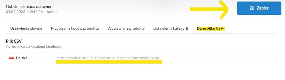 link do pliku produktów