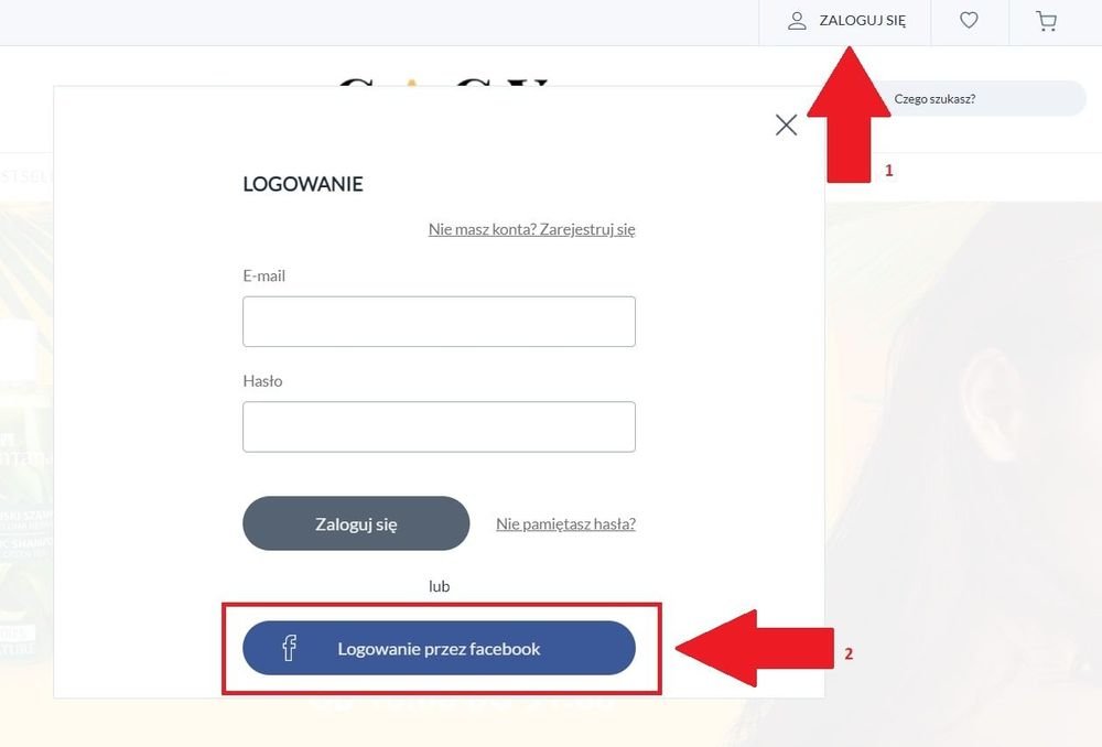 zaloguj się przez Facebook