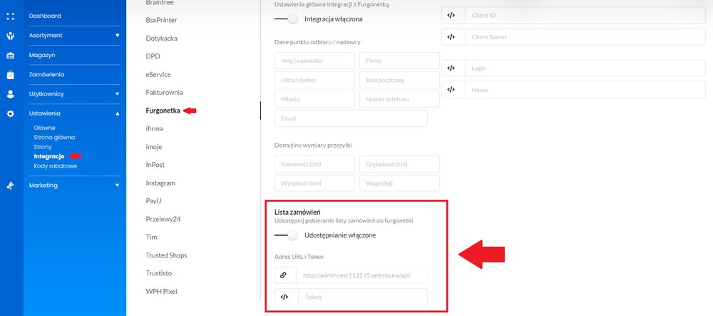 furgonetka lista zamówień