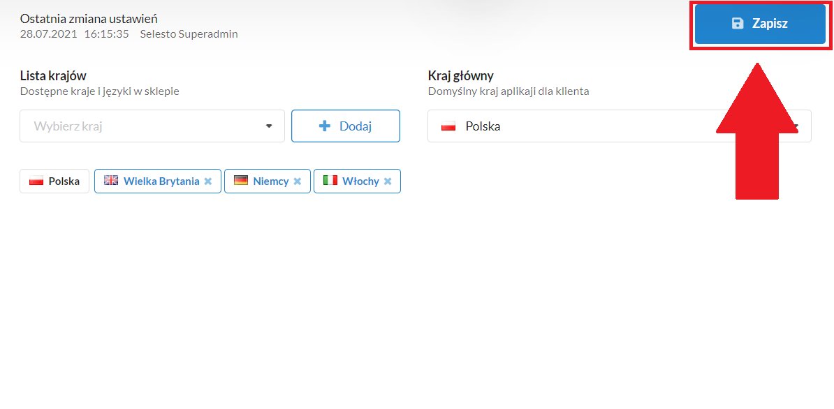 zapisz zmiany krajów