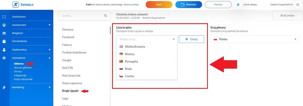lista krajów
