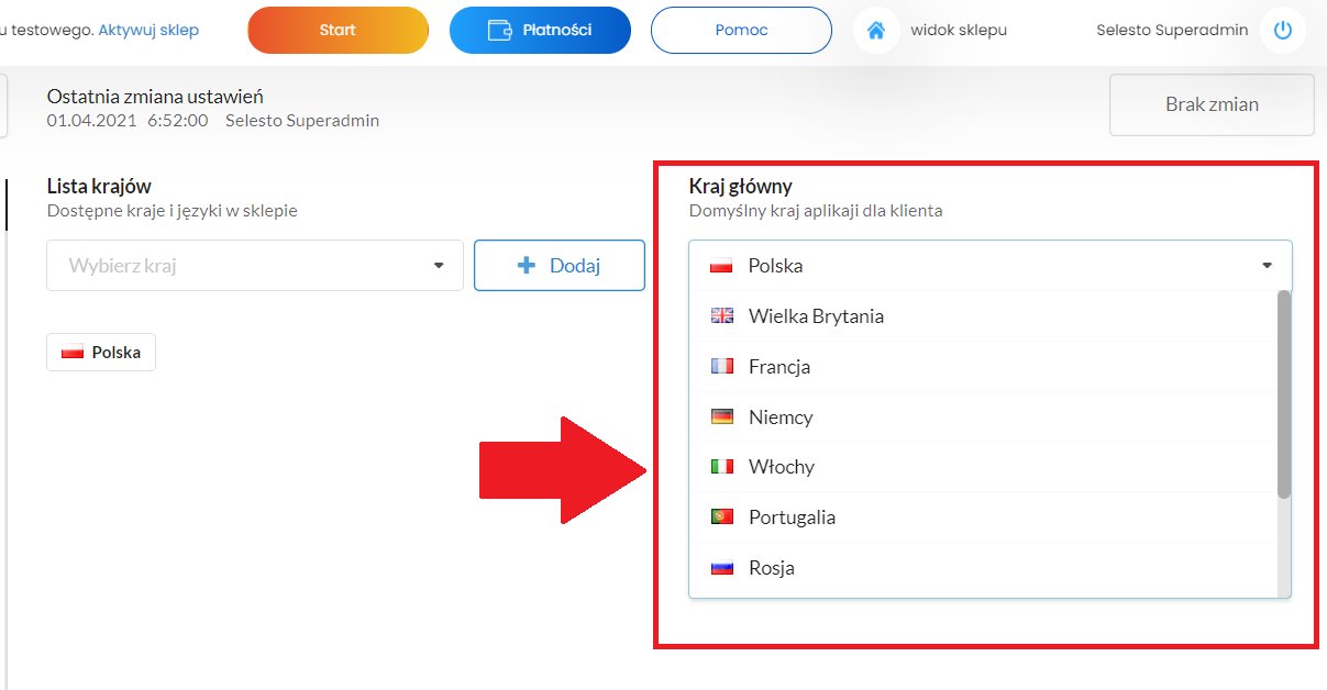 wybór kraju głównego