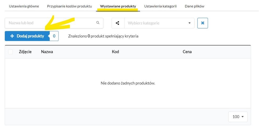 produkty do wystawienia