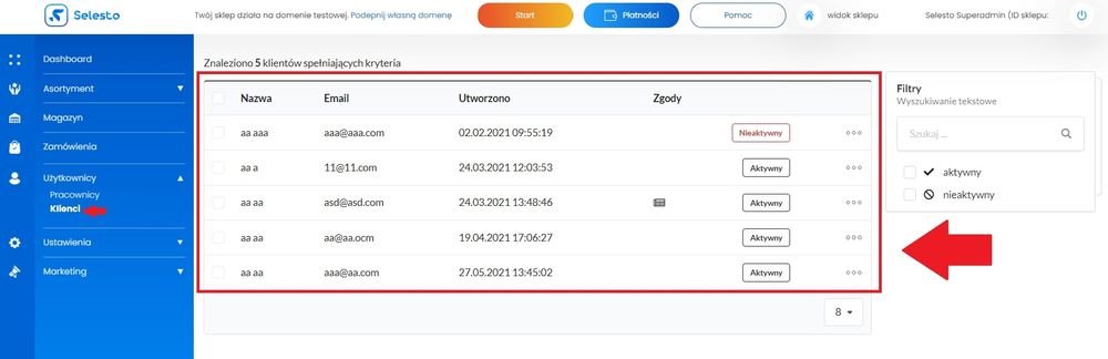 lista kont użytkowników
