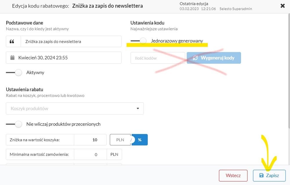 kod dodany do newslettera