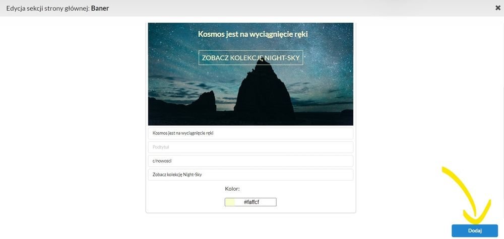 przycisk dodaj baner