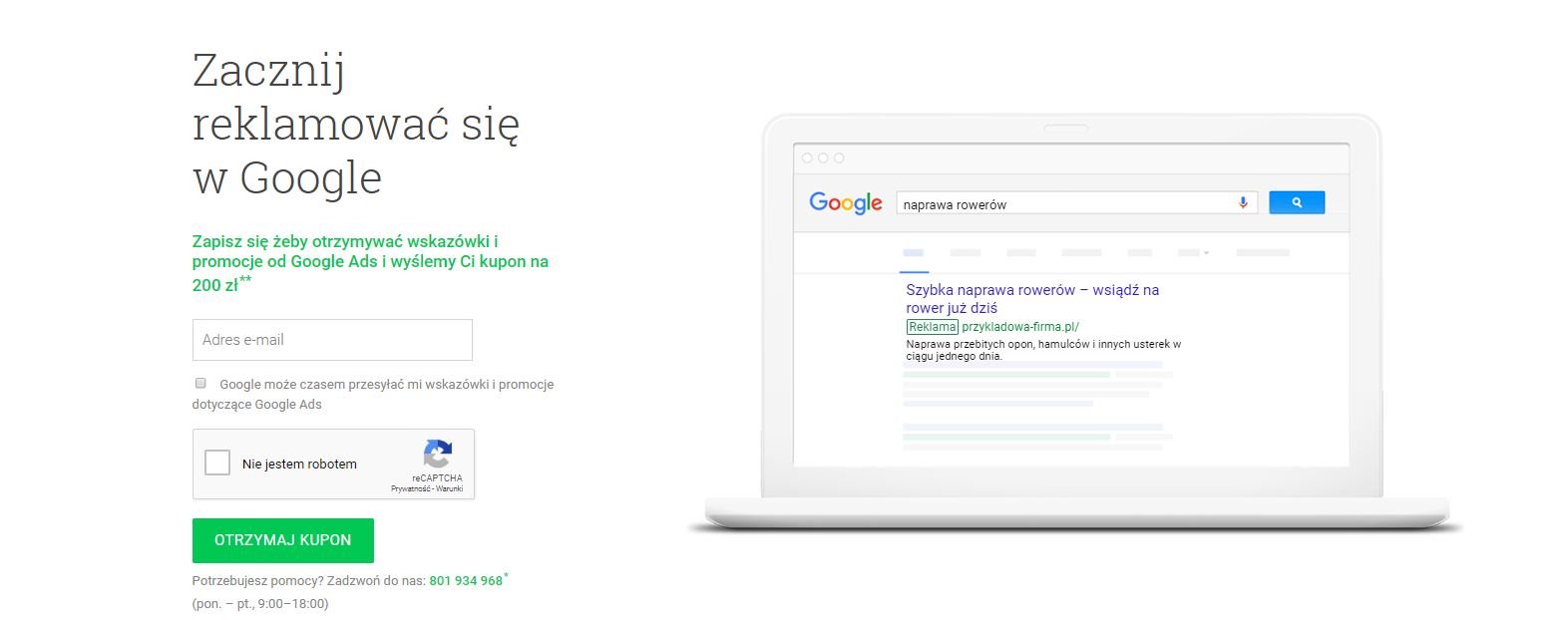 rejestracja w google ads