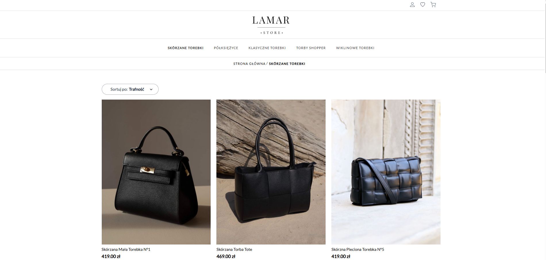 Realizacja karty kategorii dla sklepu lamarstore.pl