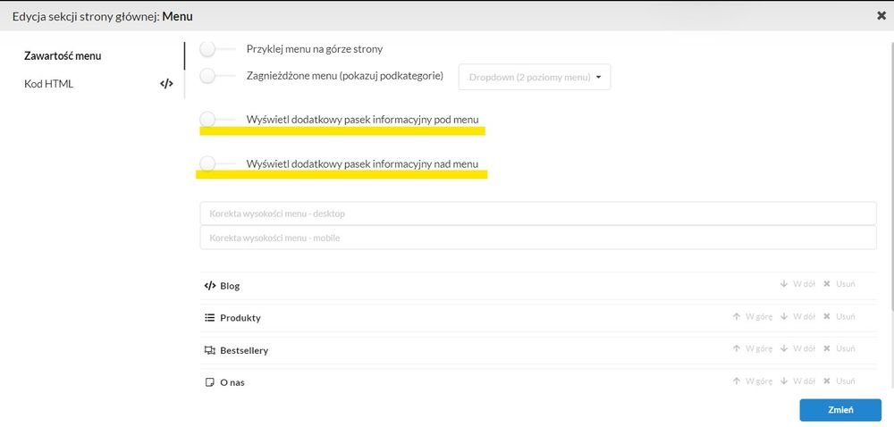 paski informacyjne