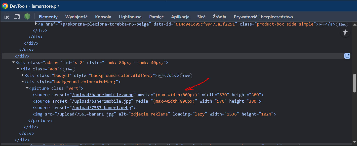 Sprawdzanie czy jest alternatywna wersja obrazu na mobile