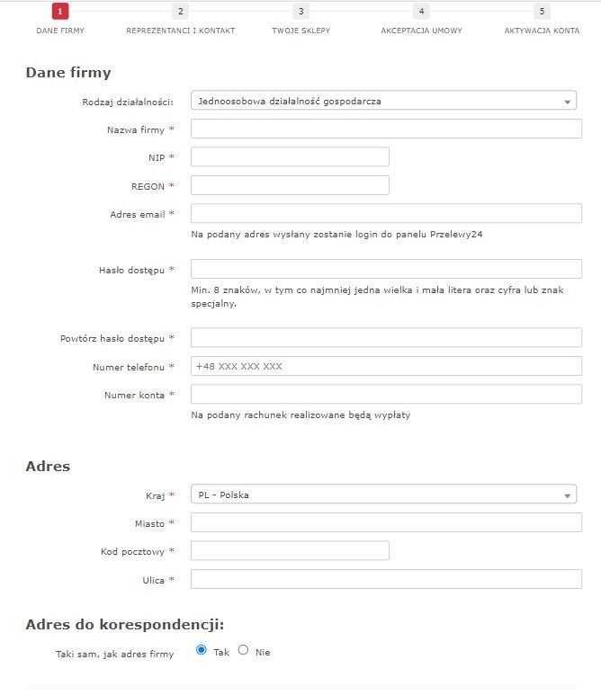 rejestracja w Przelewy24
