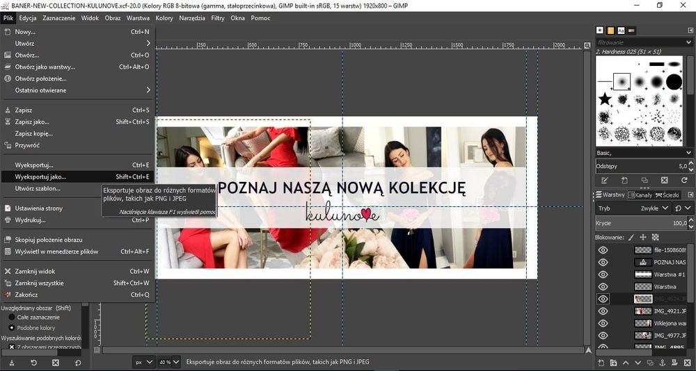Gimp wyeksportuj jako