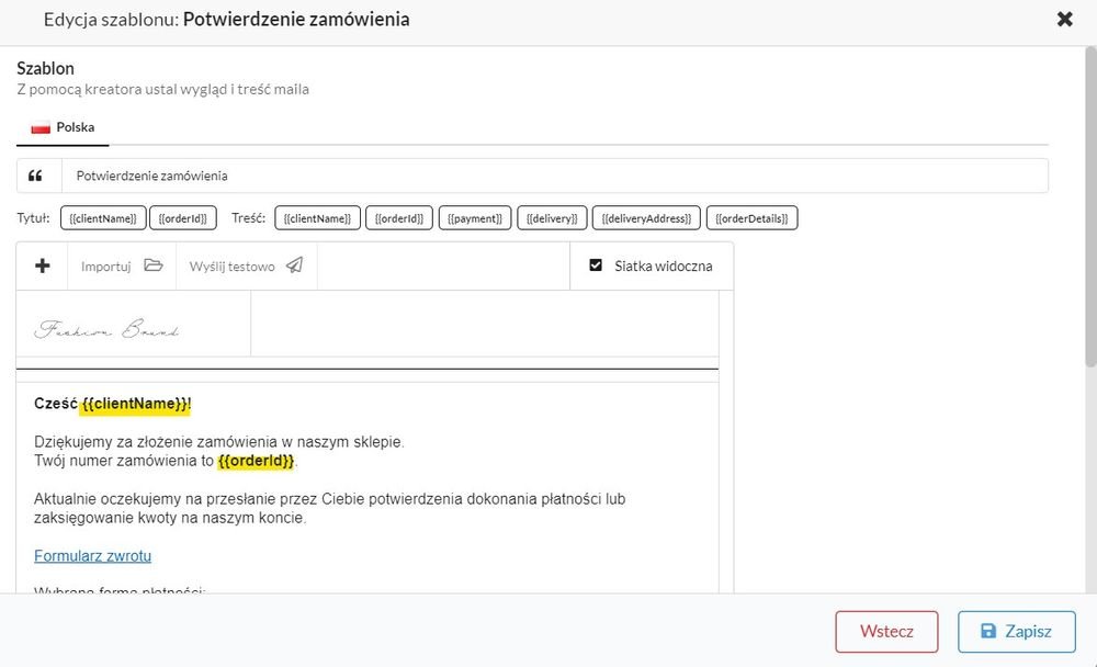 deklarowanie funkcji personalizacji