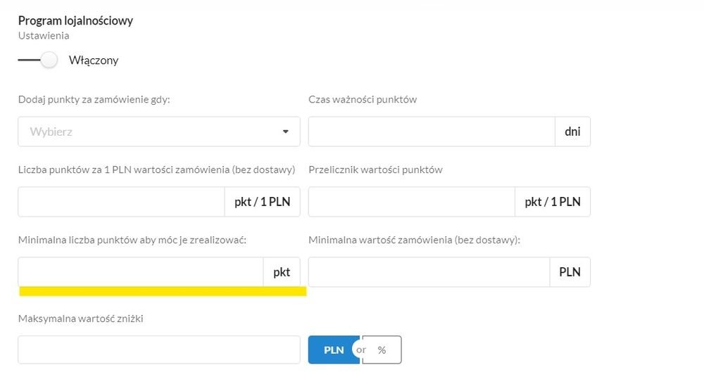minimalna ilość punktów