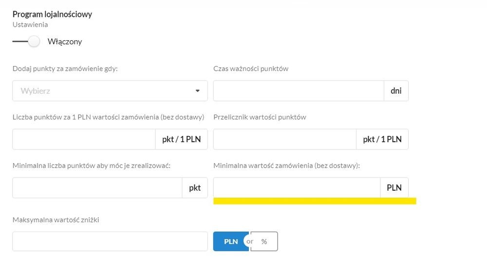 minimalna wartość zamówienia