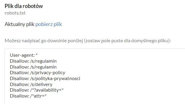 edycja pliku robots.txt