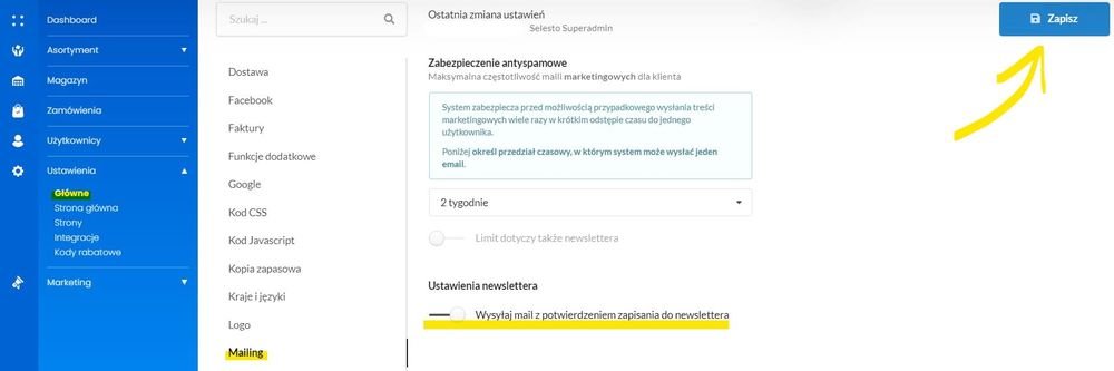 powiadomienie mailowe do klienta o zapisie