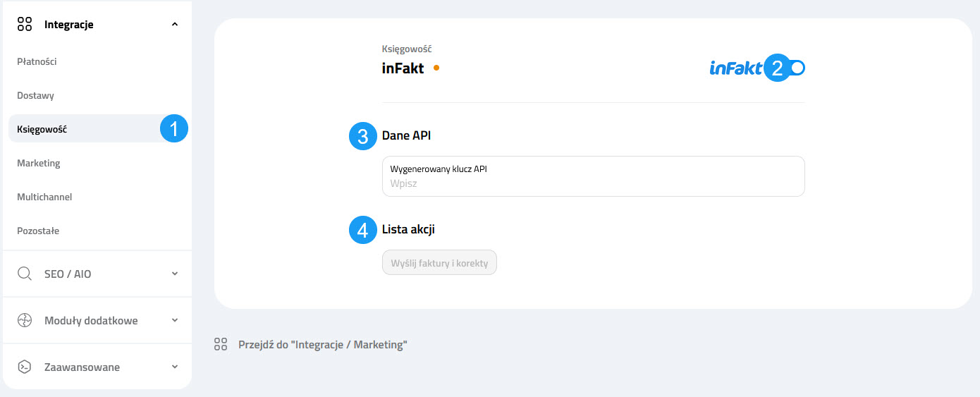 Selesto - ustawienia integracji ifirma