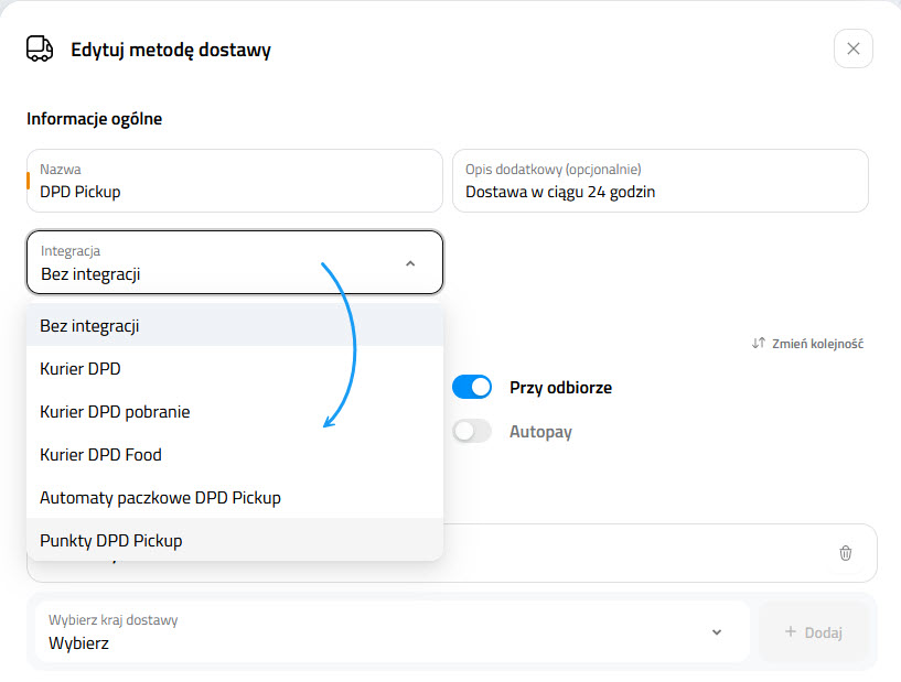 Selesto - dodawanie zintegrowanej dostawy