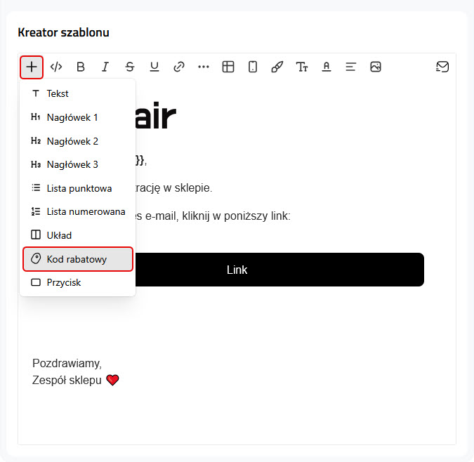 Selesto - przykład wykorzystania jednorazowego kodu rabatowego