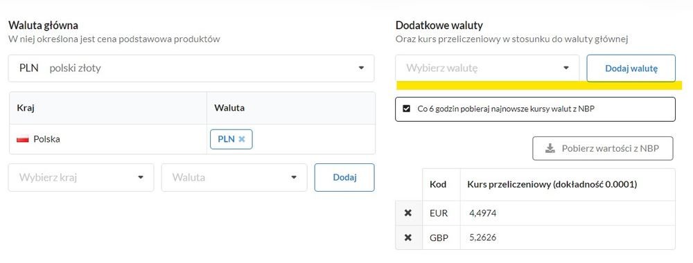 waluta dodatkowa