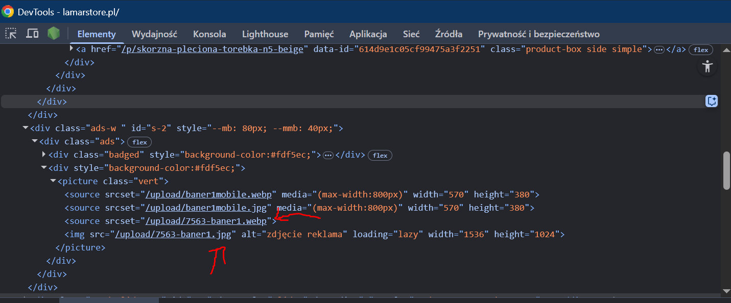 Sprawdzanie czy jest wdrożone WebP