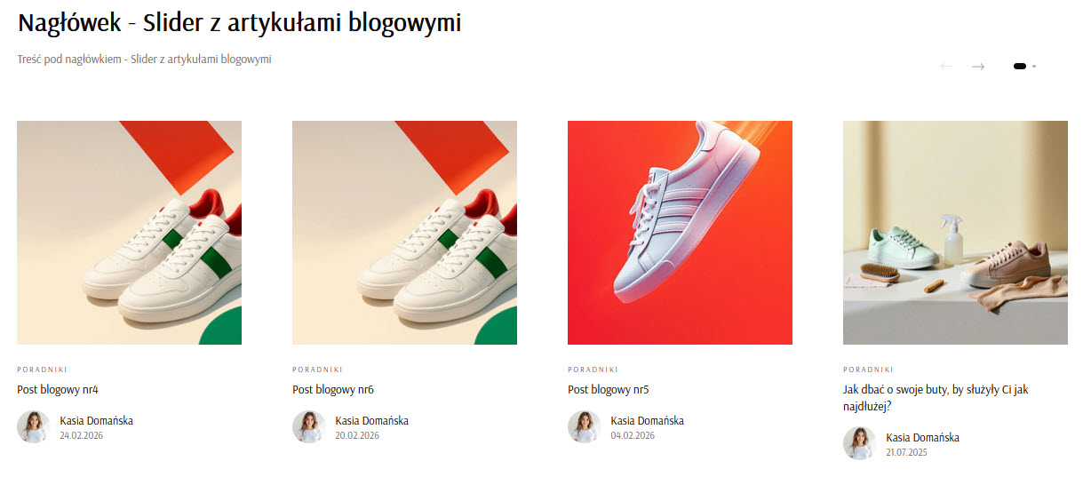 Selesto - sekcja "Slider z artykułami blogowymi"