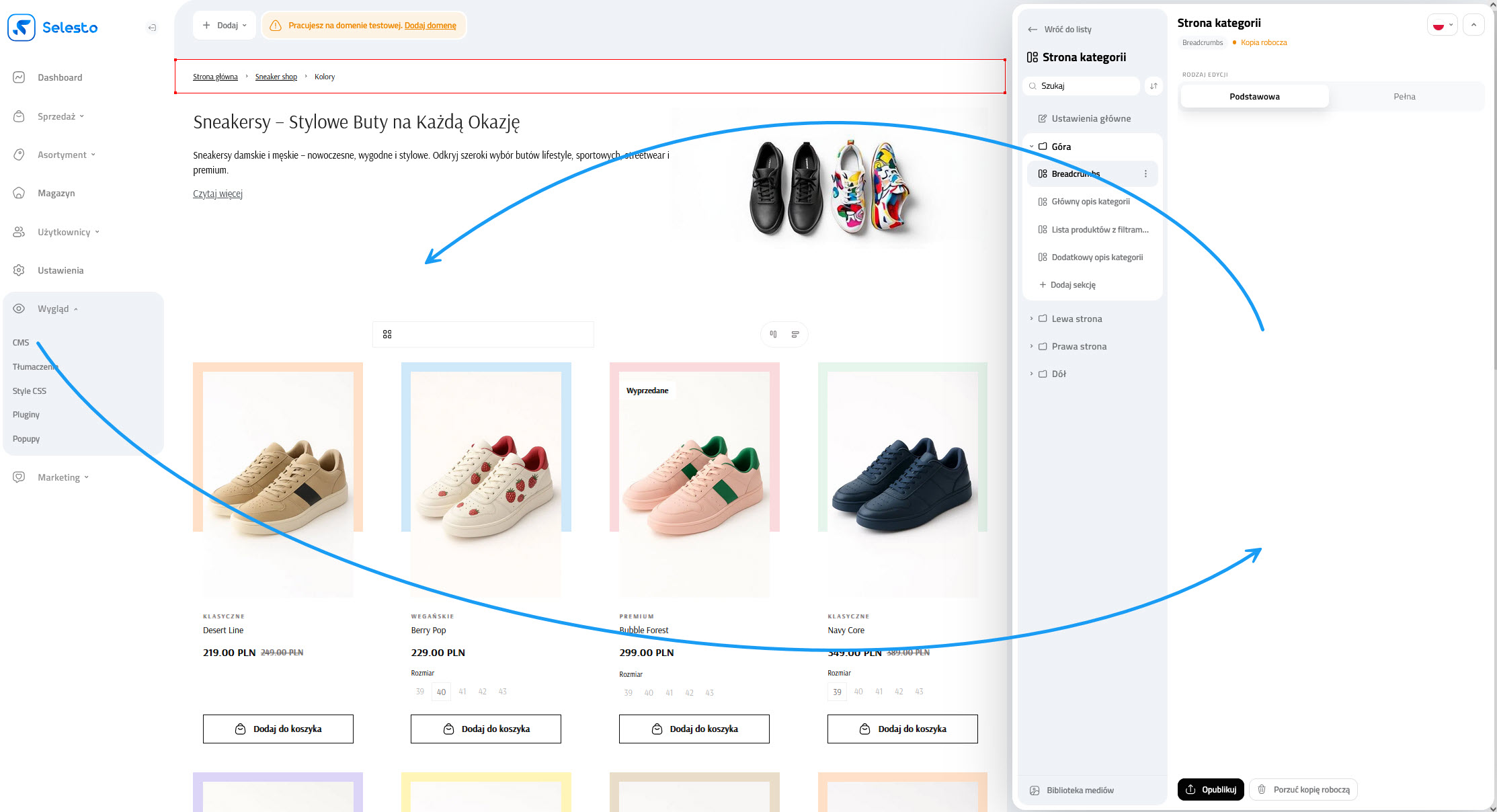 Wygląd Selesto - CMS - Footer