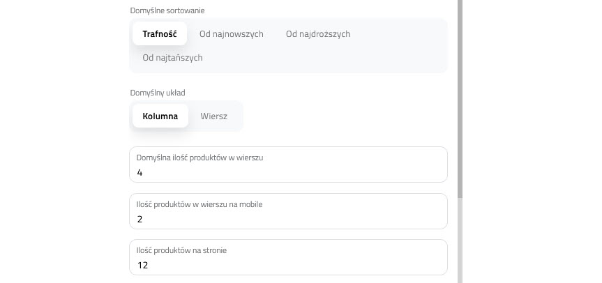 Selesto - Strona kategorii - sekcja Lista produktów z filtrami, sortowaniem i paginacją