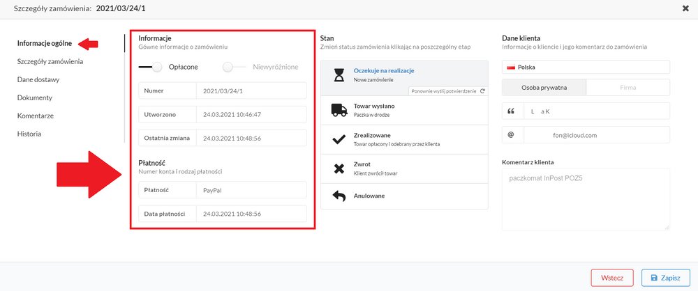 informacje o zamówieniu