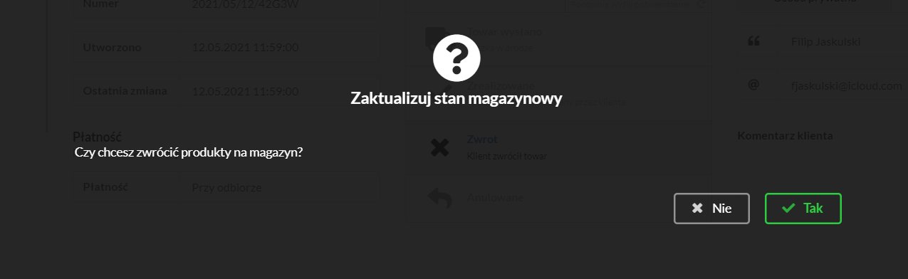 zwrot produktów na magazyn