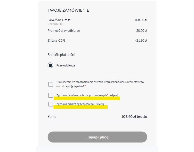 zgody prawne w finalizacji zamówienia